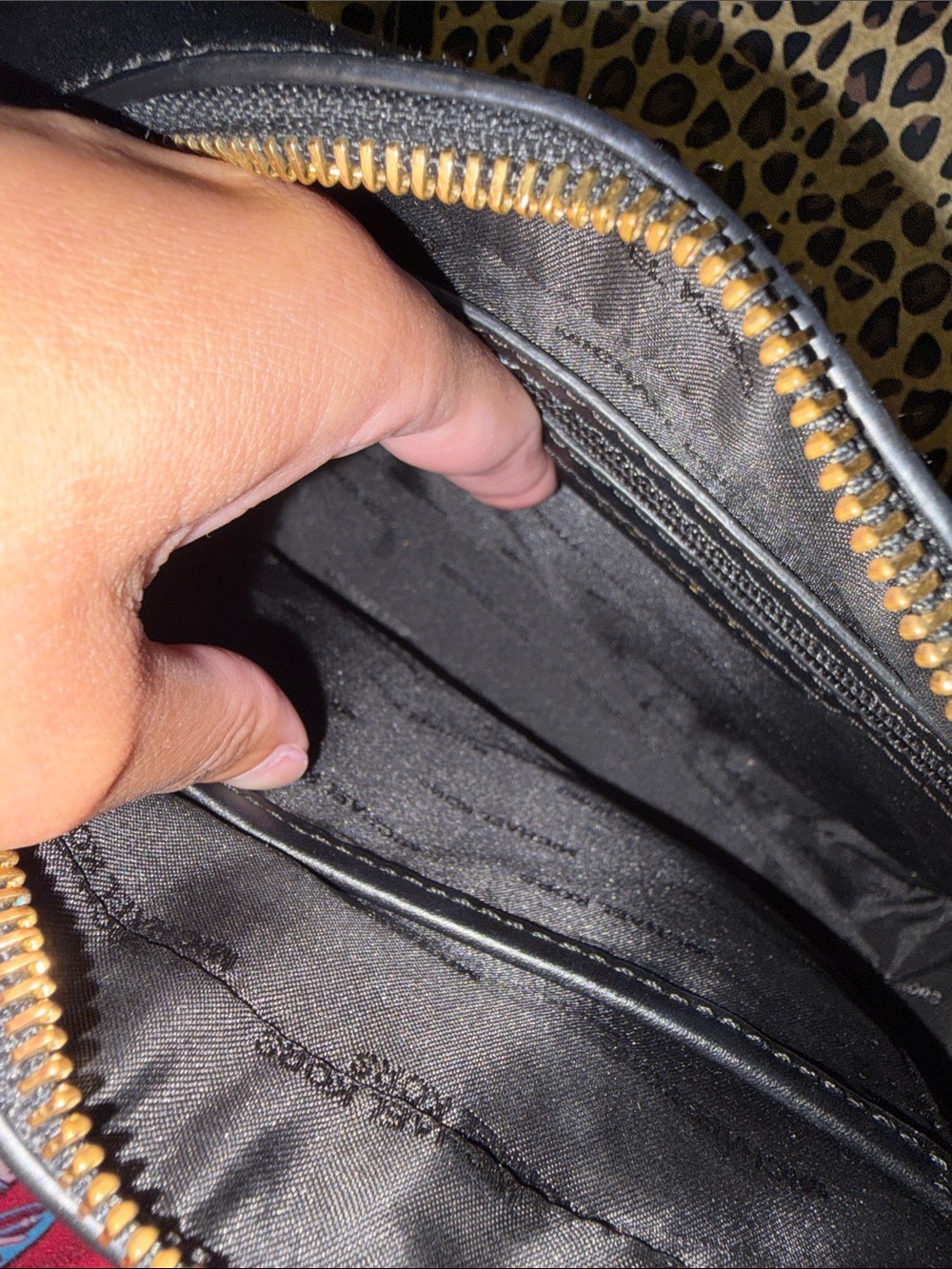 Michael Kors Black Leather 'LOVE' Studded Crossbody Bag with Gold Accents - Picture 3 of 13